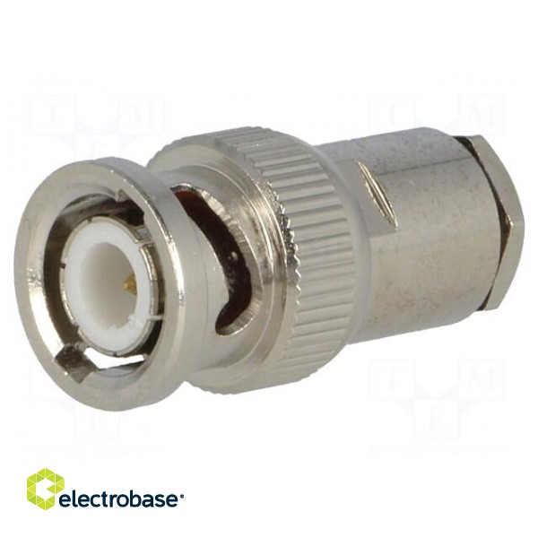 Plug | BNC | male | straight | 50Ω | RG58 | clamp,crimped | for cable image 1