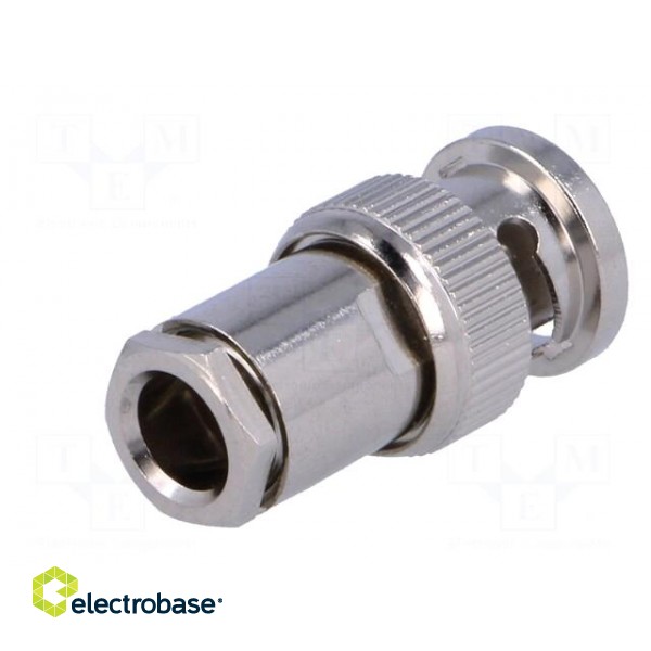 Plug | BNC | male | straight | 75Ω | RG59 | clamp,crimped | for cable | PTFE image 6