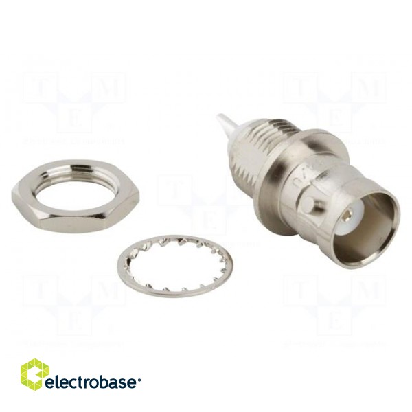 Socket | BNC | female | straight | 50Ω | soldering | PTFE | silver plated image 2