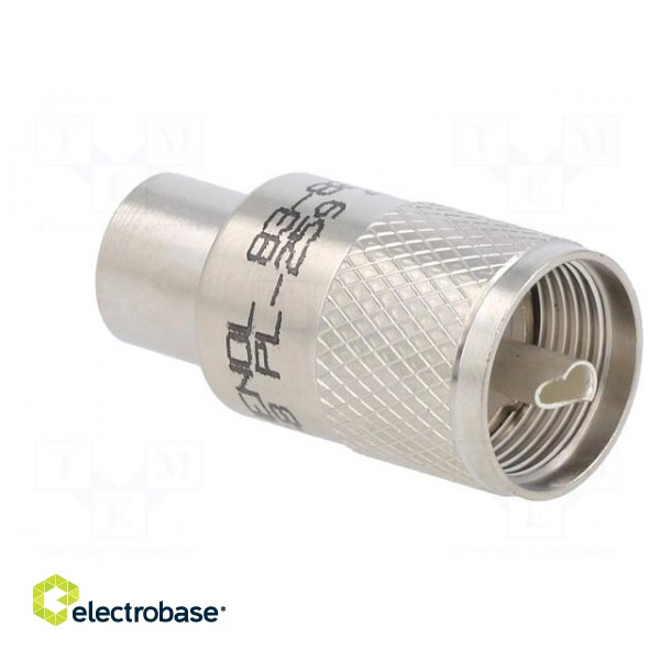 Plug | UHF (PL-259) | male | straight | soldering | for cable | PTFE paveikslėlis 8
