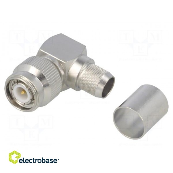 Plug | TNC | male | angled 90° | 50Ω | H1000,RG213 | soldering,crimped image 1