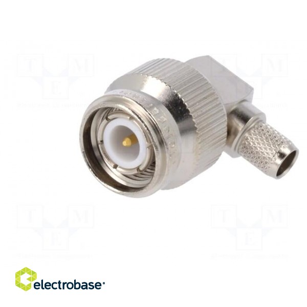 Plug | TNC | male | angled 90° | 50Ω | soldering,crimped | for cable image 2