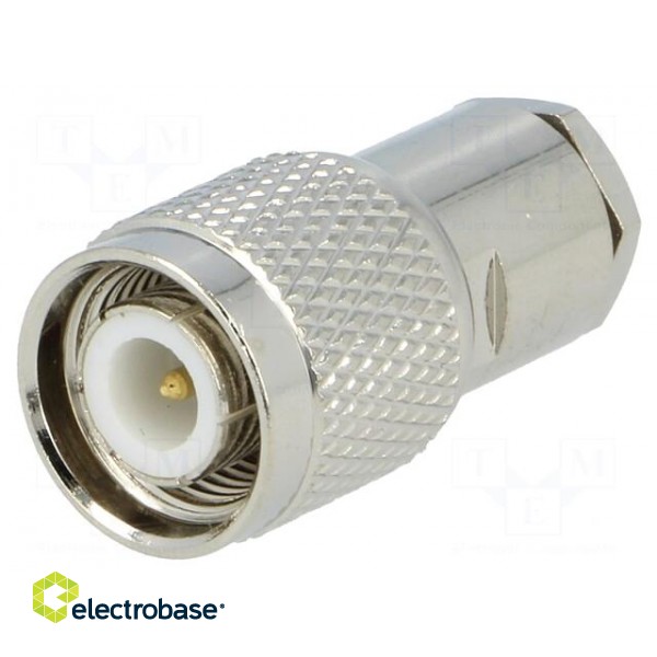 Plug | TNC | male | straight | RG58 | screw terminal | for cable image 1