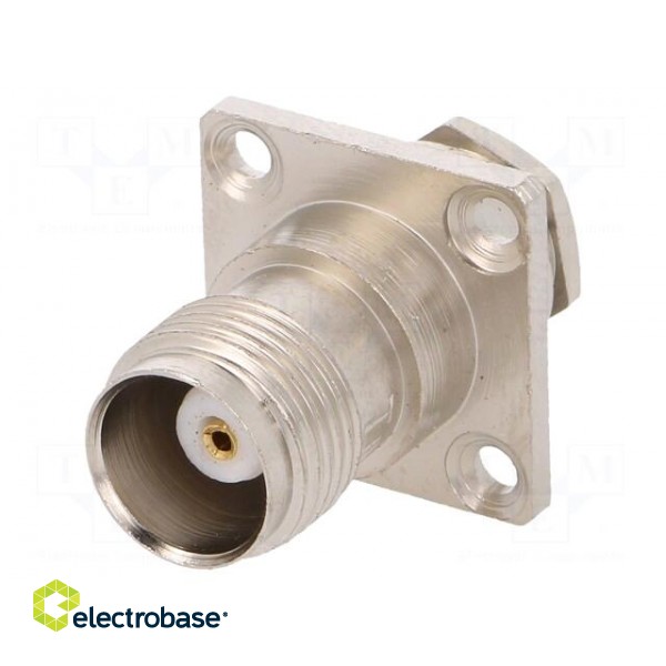 Socket | TNC | female | 50Ω | RG58 | clamp | for panel mounting | PTFE image 1