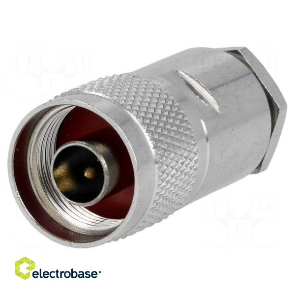 Plug | N | male | straight | RG213 | 11mm | soldering,clamp | for cable image 1
