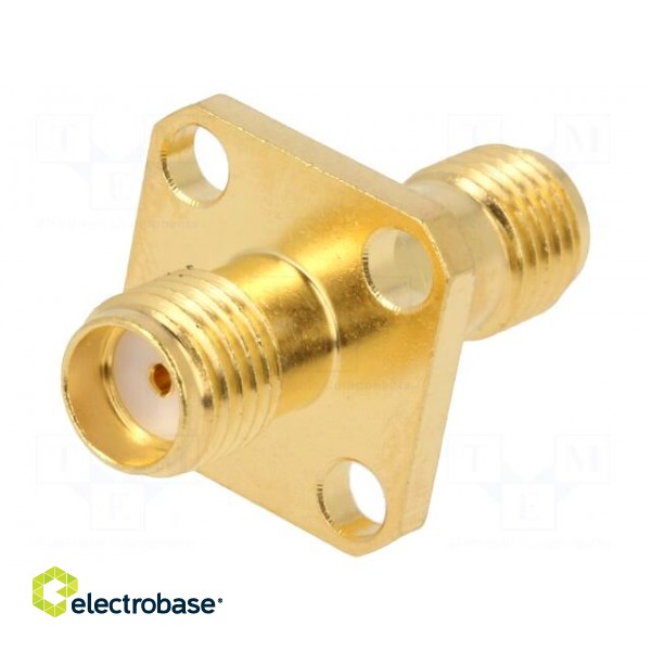 Coupler | SMA female,both sides | straight | 50Ω | PTFE | gold-plated image 1