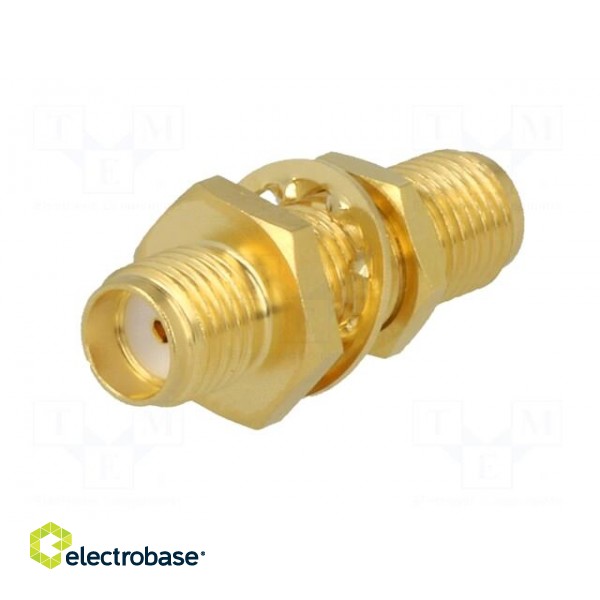 Coupler | SMA female,both sides | straight | 50Ω | PTFE | gold-plated image 2