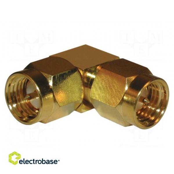Coupler | SMA male,both sides | angled 90° | 50Ω | PTFE | gold-plated image 2