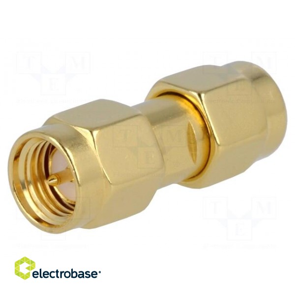Coupler | SMA male,both sides | straight | 50Ω | PTFE | gold-plated image 1