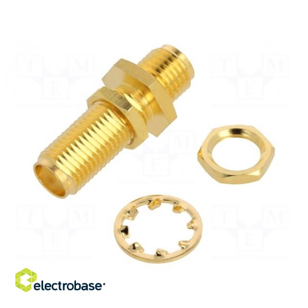 Coupler | SMA male,SMA female | reverse | straight | 50Ω | teflon image 1