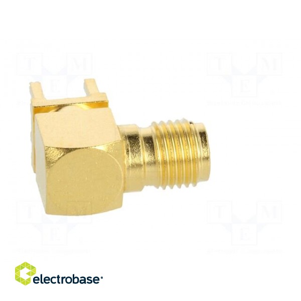 Socket | SMA | female | angled 90° | 50Ω | THT | on PCBs | teflon image 8