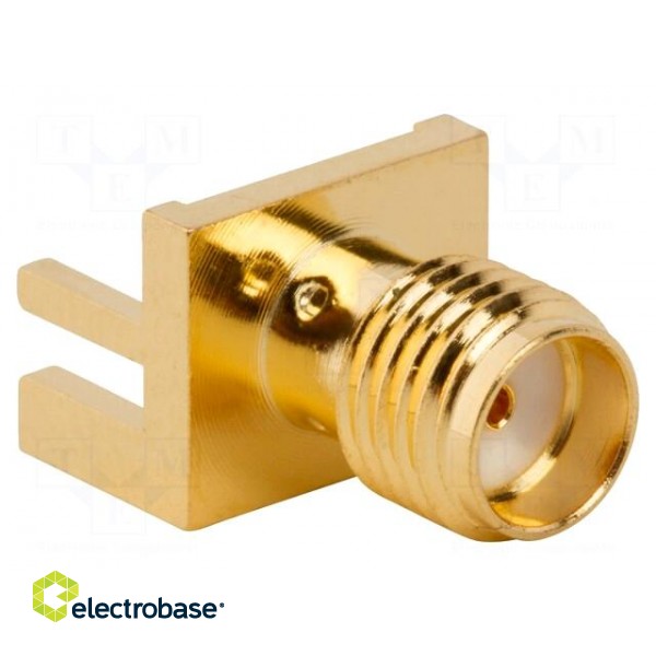 Plug | SMA | female | card edge | straight | 50Ω | SMT | for cable | PTFE image 2