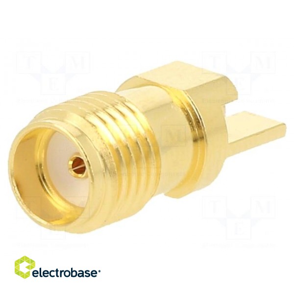 Plug | SMA | female | card edge | straight | 50Ω | SMT | for cable | PTFE фото 1