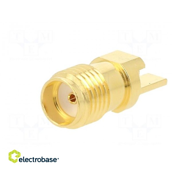 Plug | SMA | female | card edge | straight | 50Ω | SMT | for cable | PTFE paveikslėlis 3