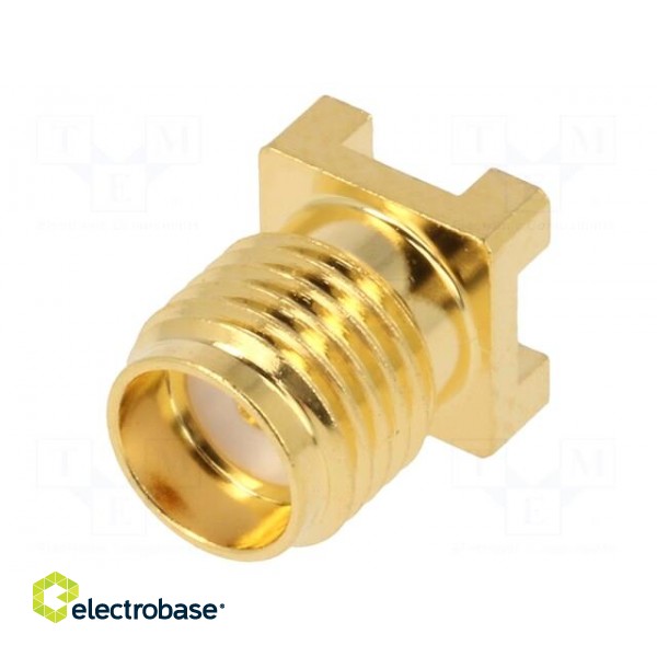 Plug | SMA | female | straight | 50Ω | SMT | for cable | PTFE | gold-plated фото 1