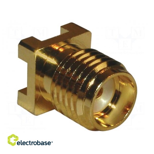 Plug | SMA | female | straight | 50Ω | SMT | for cable | PTFE | gold-plated image 3