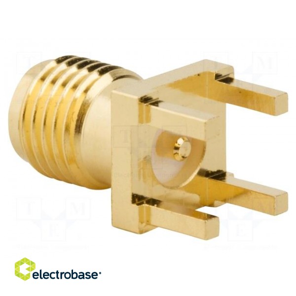 Plug | SMA | female | straight | 50Ω | SMT | for cable | PTFE | gold-plated image 2