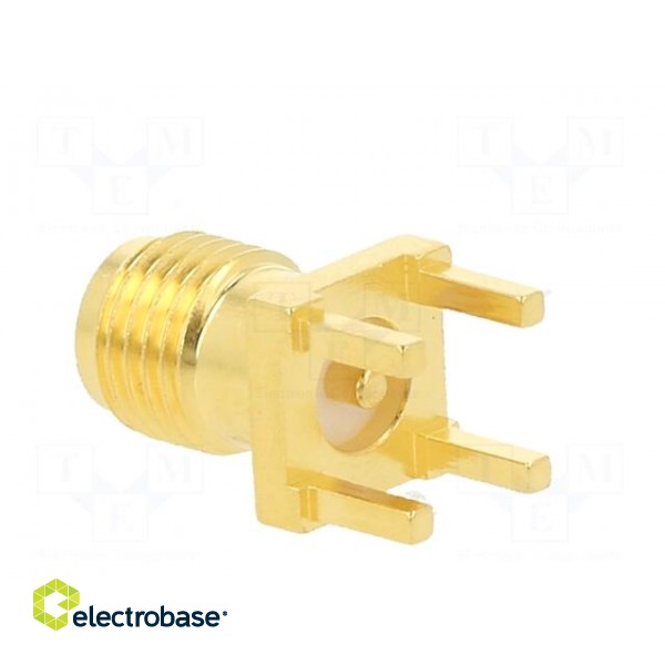 Plug | SMA | female | straight | 50Ω | SMT | for cable | PTFE | gold-plated image 5