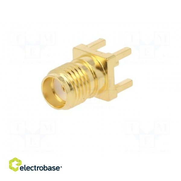 Plug | SMA | female | straight | 50Ω | THT | for cable | PTFE | gold-plated image 3
