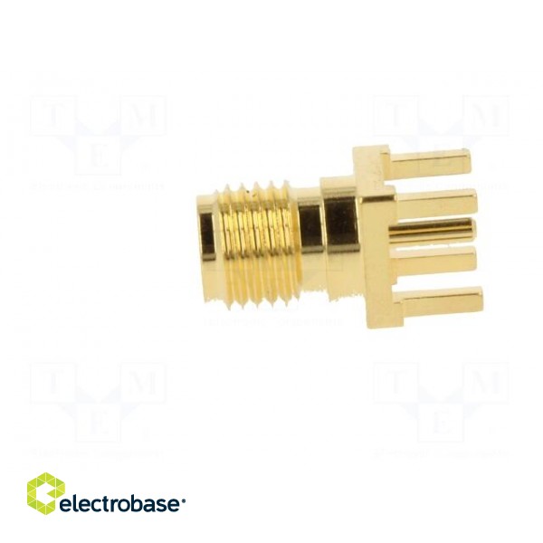 Plug | SMA | female | straight | 50Ω | THT | for cable | PTFE | gold-plated image 4