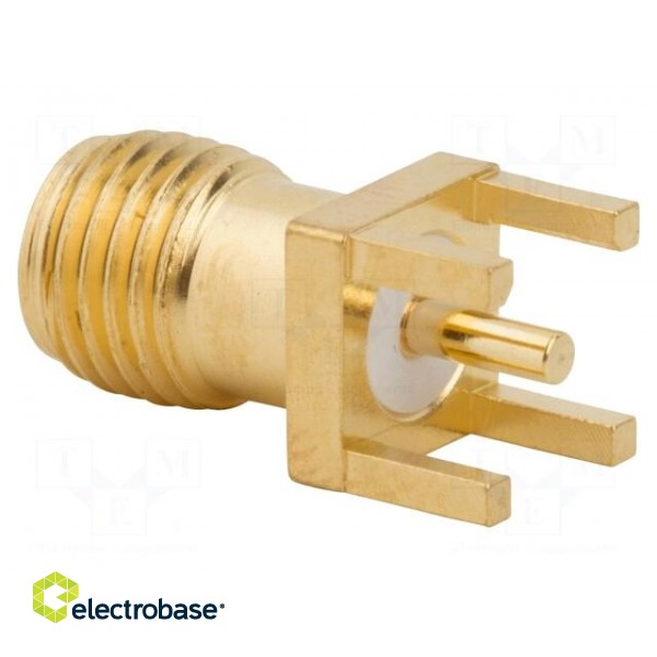 Plug | SMA | female | straight | 50Ω | THT | for cable | PTFE | gold-plated фото 2