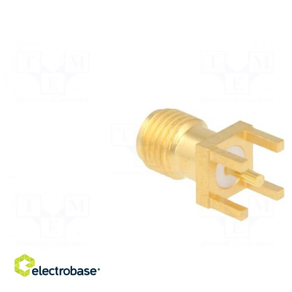 Plug | SMA | female | straight | 50Ω | THT | for cable | PTFE | gold-plated paveikslėlis 5
