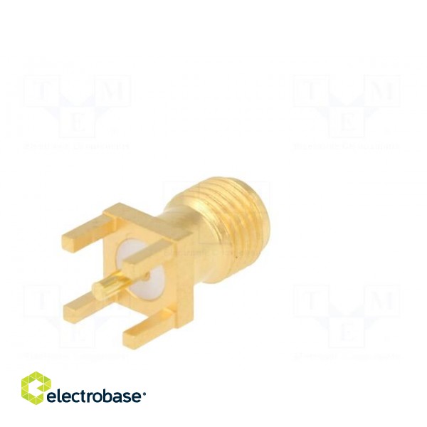 Plug | SMA | female | straight | 50Ω | THT | for cable | PTFE | gold-plated paveikslėlis 7