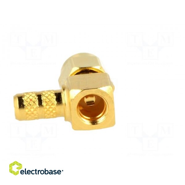 Plug | SMA | male | angled 90° | 50Ω | crimped | for cable | teflon paveikslėlis 5