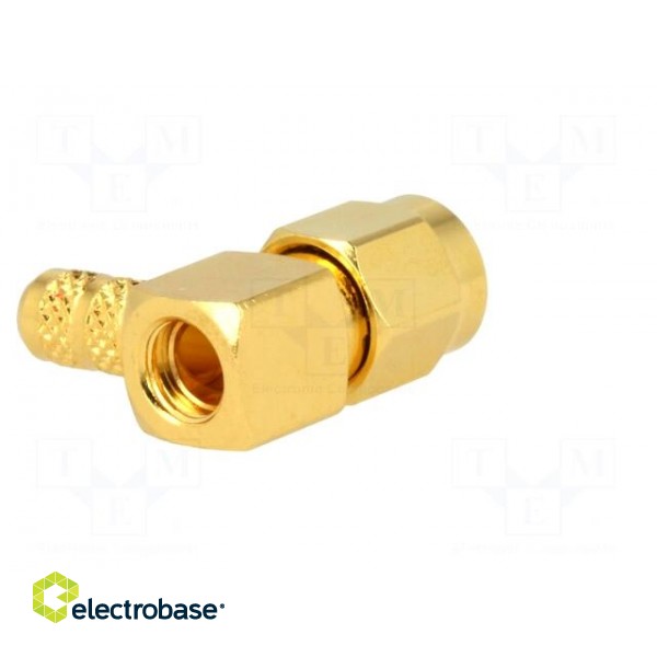 Plug | SMA | male | angled 90° | 50Ω | crimped | for cable | teflon paveikslėlis 6