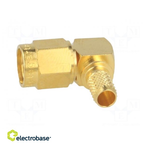 Plug | SMA | male | angled 90° | 50Ω | RG142,RG223,RG400 | for cable image 3