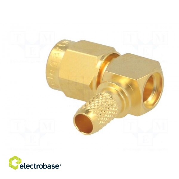Plug | SMA | male | angled 90° | 50Ω | RG142,RG223,RG400 | for cable image 4