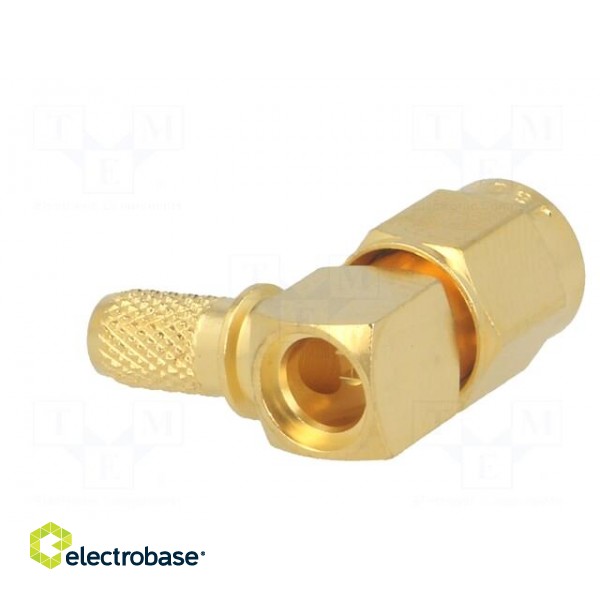 Plug | SMA | male | angled 90° | 50Ω | RG142,RG223,RG400 | for cable paveikslėlis 6