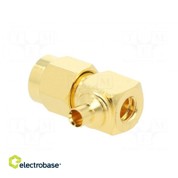 Plug | SMA | male | angled 90° | 50Ω | soldering | for cable | PTFE image 4
