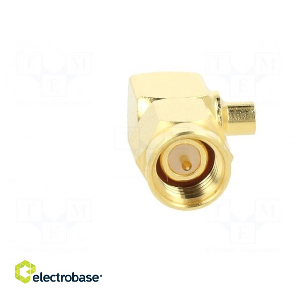 Plug | SMA | male | angled 90° | 50Ω | soldering | for cable | PTFE image 9