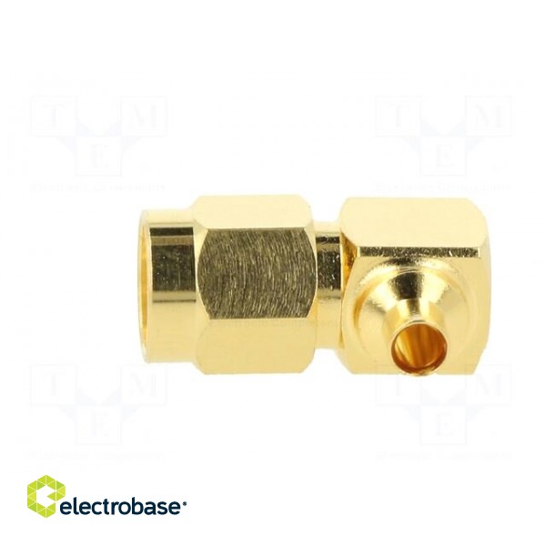 Plug | SMA | male | angled 90° | 50Ω | soldering | for cable | PTFE фото 3