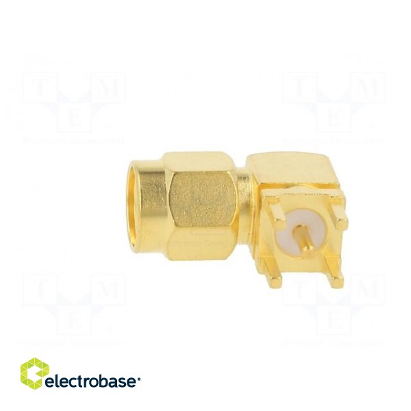 Plug | SMA | male | angled 90° | 50Ω | THT | for cable | PTFE | gold-plated image 4