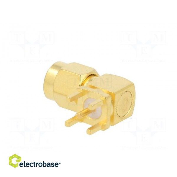 Plug | SMA | male | angled 90° | 50Ω | THT | for cable | PTFE | gold-plated фото 5