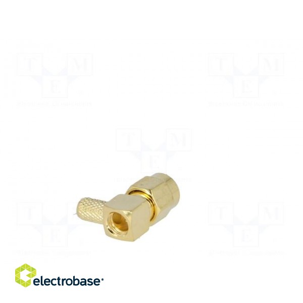 Plug | SMA | male | angled 90° | RG58 | crimped | for cable | gold-plated paveikslėlis 6