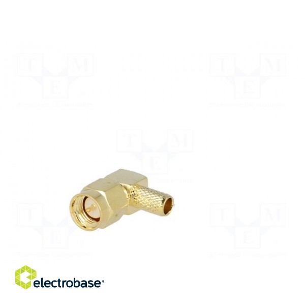 Plug | SMA | male | angled 90° | RG58 | crimped | for cable | gold-plated image 2