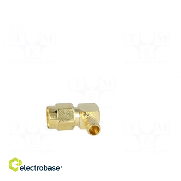 Plug | SMA | male | angled 90° | RG58 | crimped | for cable | gold-plated фото 3