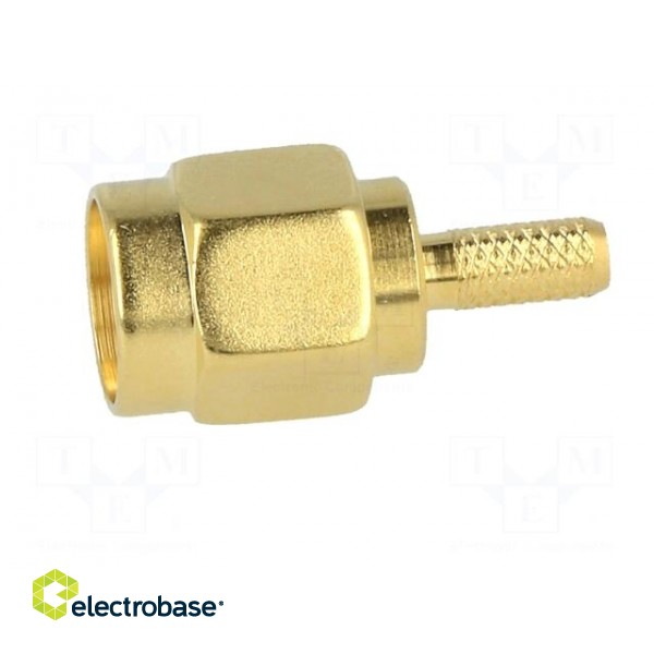 Plug | SMA | male | straight | 50Ω | crimped | for cable | PTFE image 3