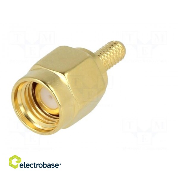 Plug | SMA | male | straight | 50Ω | crimped | for cable | PTFE image 2