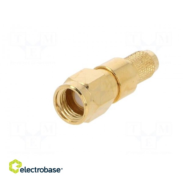 Plug | SMA | male | straight | 50Ω | H155 | crimped | for cable | PTFE image 2