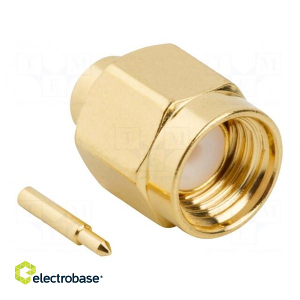 Plug | SMA | male | straight | 50Ω | RG402 | soldering | for cable | teflon paveikslėlis 2