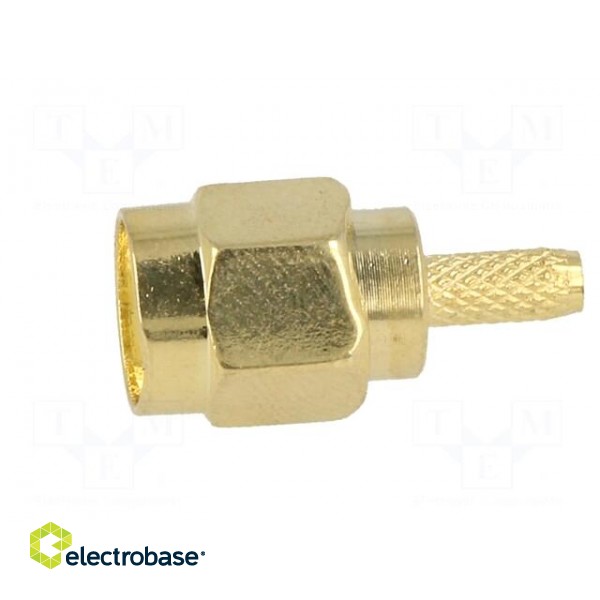 Plug | SMA | male | straight | RG174 | crimped | for cable | gold-plated image 3