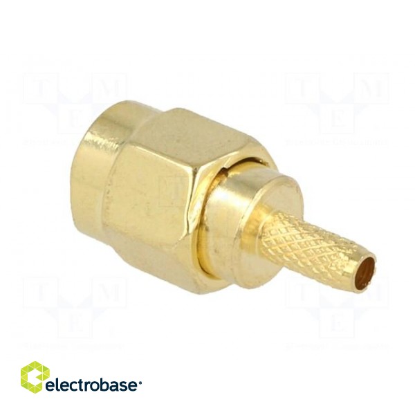 Plug | SMA | male | straight | RG174 | crimped | for cable | gold-plated paveikslėlis 4