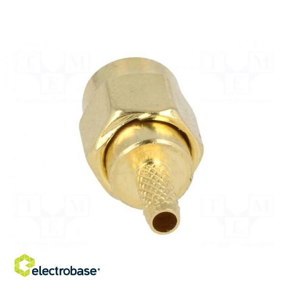 Plug | SMA | male | straight | RG174 | crimped | for cable | gold-plated paveikslėlis 5