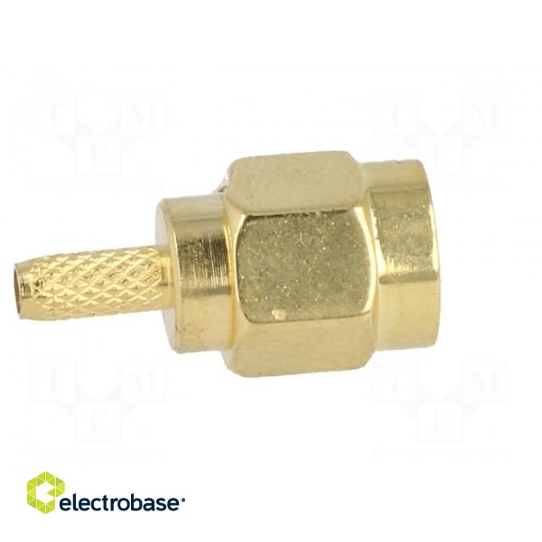 Plug | SMA | male | straight | RG174 | crimped | for cable | gold-plated paveikslėlis 7