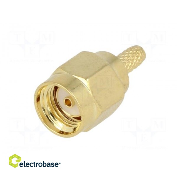 Plug | SMA | male | straight | RG174 | crimped | for cable | gold-plated фото 2
