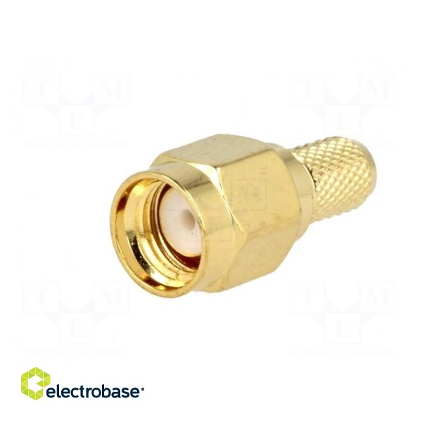 Plug | SMA | male | straight | RG58 | crimped | for cable | gold-plated paveikslėlis 2